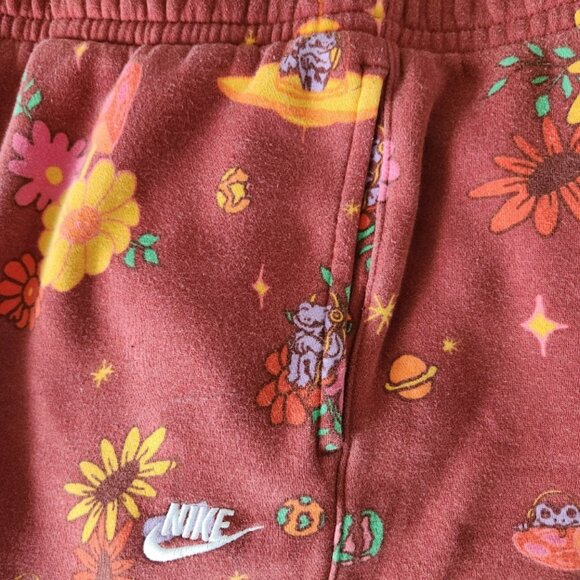 SMALL Nike sweatpants Deep Clay space alien Psychedelic mushroom floral joggers - Picture 5 of 12